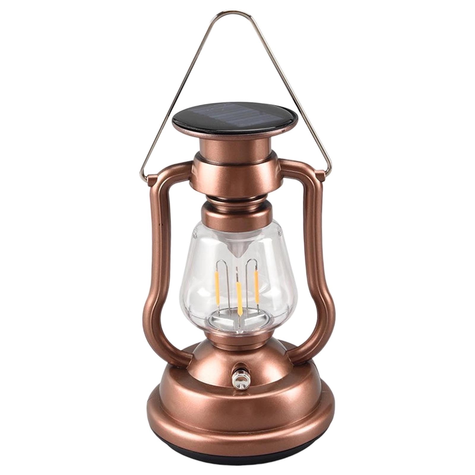 YiJuHui 4pcs Solar Powered Camping Lantern Vintage Style Outdoor Light with Hand Crank USB-C Charging Portable Tent Light for Emergency Hiking