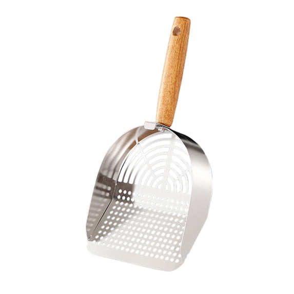 YiJuHui 4pcs Stainless Steel Cat Litter Scoop with Fine Mesh Sifter, Heavy Duty Poop Shovel for Odor Control, Non-Stick Easy Clean Litter Box Accessory for Pets A