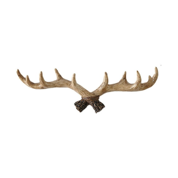 YiJuHui 4pcs Vintage Style Resin Antler Wall Hook for Entryway, Rustic Coat Rack with Distressed Finish, Heavy Duty Hanger for Jackets, Hats, and Keys, Farmhouse Home Decor