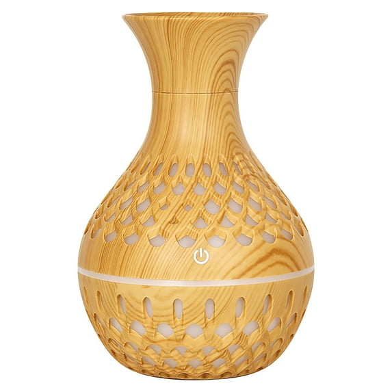 YiJuHui 4pcs Wood Grain Humidifier Essential Oil Diffuser 7 Color LED Night Light USB Powered Aromatherapy for Home Office Bedroom