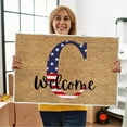 thumbnail image 1 of YiJuHui 4th of July Patriotic Doormat, American Flag Welcome Mat for Front Door, Non-Slip Heavy Duty Outdoor Rug, Waterproof Entryway Mat for Porch, Independence Day Decor, USA Home Decor 60*40cm, 1 of 4