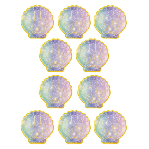 YiJuHui 50pcs Sea Themed Shell Dinner Plates | Premium Disposable Party Plates | Elegant Design for Birthday Celebrations & Outdoor Events | Eco-Friendly Paper Plates 23x23cm