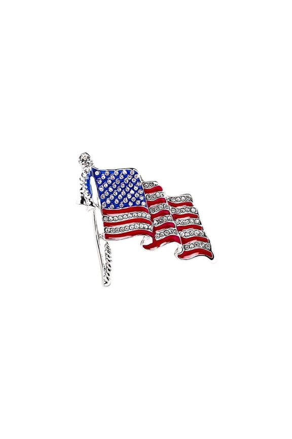 5pcs Patriotic Flag Brooch Lapel Pin for Women Men, Vintage Enamel Alloy Collar Pin for Jacket Blazer Suit, American Style Accessory for Independence Day Party