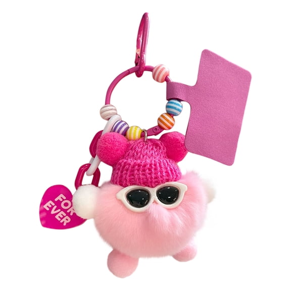 YiJuHui 5pcs Plush Animal Keychain Toy - Cute Stuffed Keyring Accessory with Soft Fabric & Embroidery Eyes for Bag Charm, Purse Decor, Backpack Ornament 8*10*8cm