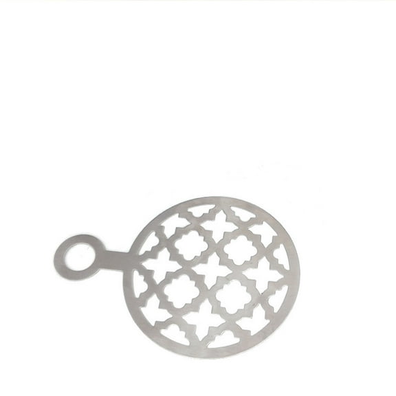 YiJuHui 5pcs Professional Coffee Stencil Set for Latte Art, Reusable Metal Template with Floral & Geometric Designs, Barista Tools for Home Cafe & Coffee Shops