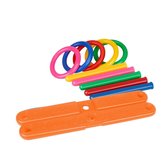 YiJuHui 5pcs Ring Toss Game Set - Durable Plastic Outdoor & Indoor Family Party Activity for Hand-Eye Coordination & Skill Development