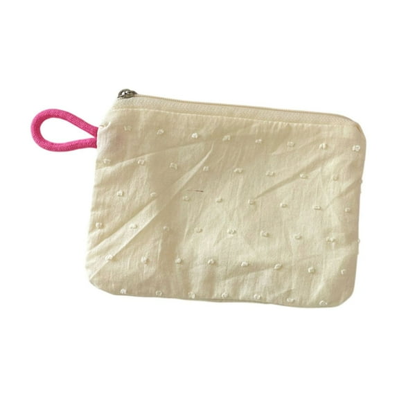 YiJuHui 5pcs Woolen Knitted Cosmetic Bag Striped Color-blocked Portable Zipper Pouch for Women Makeup Organizer Travel Essentials Storage Case B