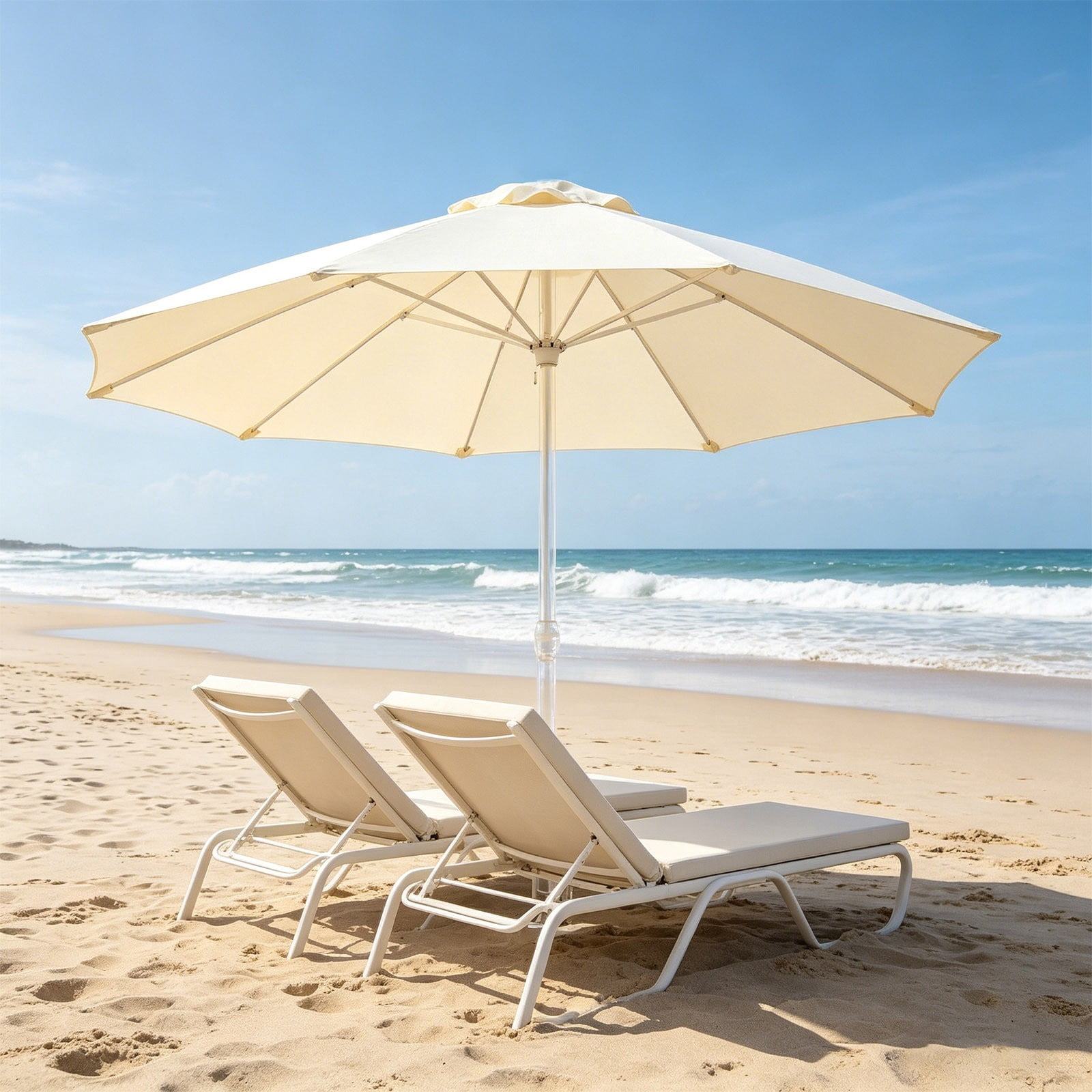 YiJuHui 9.84ft Patio Umbrella Replacement, Banana Umbrella Cover Waterproof UV Protection, Outdoor Sun Shade Fabric for Pool Backyard Garden, Weather Resistant Patio Canopy Top