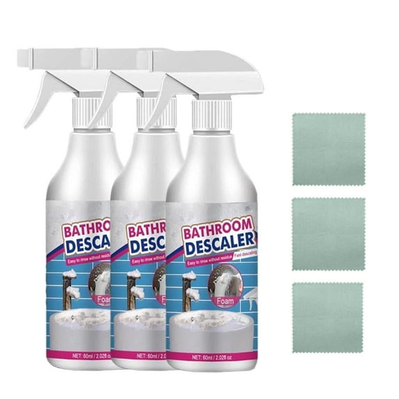 YiJuHui 9pcs Powerful Bathroom Cleaner Foam Spray - Removes Soap Scum, Limescale & Hard Water Stains - All-Purpose Bath & Kitchen Degreaser - No Rinse Formula, Fast-Acting, Streak-Free Shine 60ml