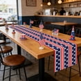 thumbnail image 1 of YiJuHui American Flag Table Runner Patriotic Independence Day Decorations for Party, Fireworks Star Stripe Tablecloth Washable Polyester Holiday Table Setting 33x183cm, 1 of 6