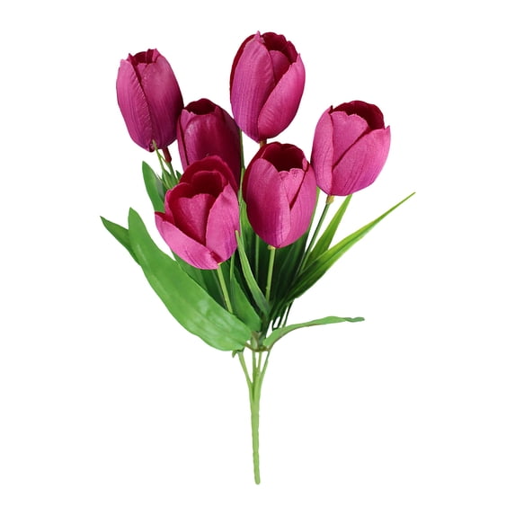 YiJuHui Artificial Silk Tulips Wedding Flowers Bouquet Home Decor Arrangements Realistic Faux Floral Centerpiece