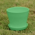 thumbnail image 1 of YiJuHui Breathable Plant Pots for Indoor Plants, Self Watering Plastic Flower Pot with Drainage Tray, Modern Decorative Garden Planter for Home Office Balcony Decor, Set of 2, 1 of 4