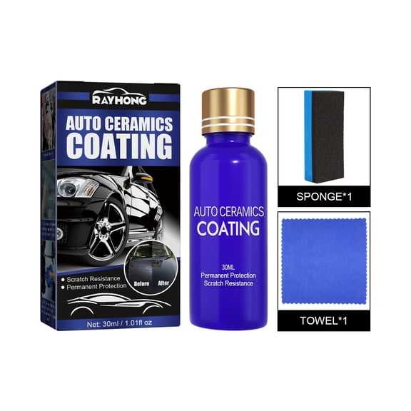 YiJuHui Car Crystal Coating Liquid, Paint Sealant & Scratch Repair, Car Detailing Kit for Car Paint Protection, Gloss Enhancement, Water Beading, Long-Lasting Shine, Easy Application with Sponge