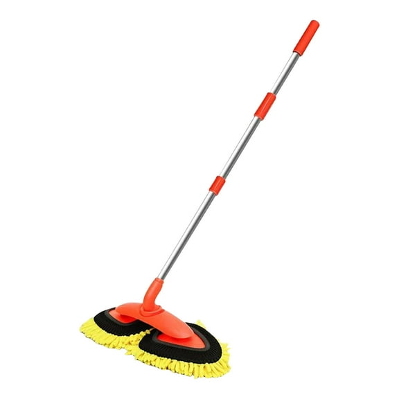YiJuHui Car Wash Mop with Rotating Head, Extendable Telescopic Handle for Auto Detailing, Soft Microfiber Brush for Vehicle Cleaning and Waxing