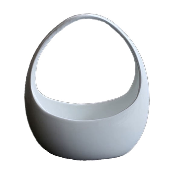 YiJuHui Ceramic Flower Pot for Plants, Wall Mounted Planter with Irregular Notch Design, Modern Matte White Garden Decor, Indoor Outdoor Hanging Vase for Ferns and Succulents, Home Decor Planter Pot