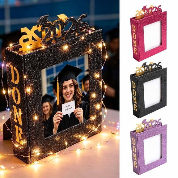 YiJuHui Class of 2026 Graduation Centerpieces, Fillable Photo Table Decor for Party, Commencement Ceremony Decorations, 4x6 Picture Frame Display, Senior Celebration Table Centerpiece