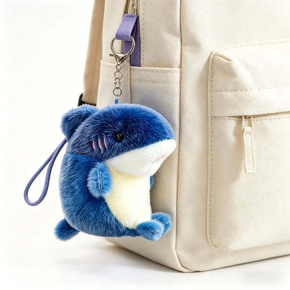 YiJuHui Cute Cartoon Plush Keychain Backpack Charm - Soft Short Lint Stuffed Animal Toy, Portable Fluffy Decor for Bag, Purse, Travel & Gifts
