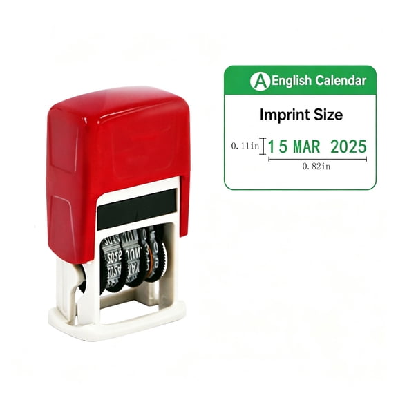 YiJuHui Date Stamper, Reinking Date Stamp with Automatic Ink, Self-Inking Date Stamp Machine, Red Ink Pad, Date Return Stamp for Office, Invoice, Archive, Document Marking