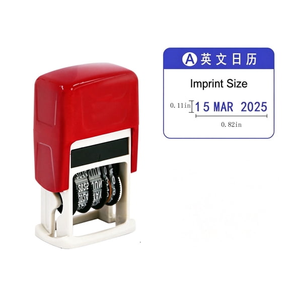 YiJuHui Date Stamper, Reinking Date Stamp with Automatic Ink, Self-Inking Date Stamp Machine, Red Ink Pad, Date Return Stamp for Office, Invoice, Archive, Document Marking