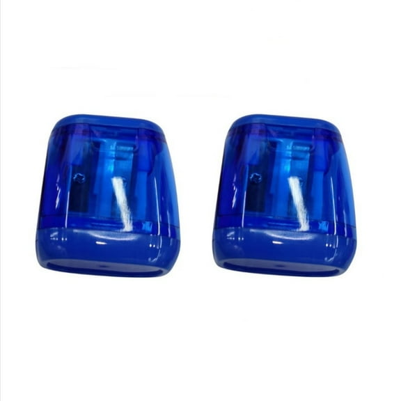 YiJuHui Double Hole Pencil Sharpener with Cover, Oval Manual Portable Sharpener, Leak-Proof Transparent Casing for Office Home Use, Durable Carbon Steel Blade