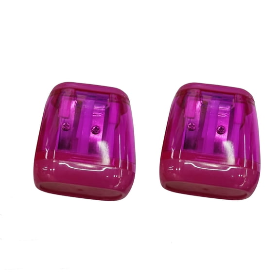 YiJuHui Double Hole Pencil Sharpener with Cover, Oval Manual Portable Sharpener, Leak-Proof Transparent Casing for Office Home Use, Durable Carbon Steel Blade