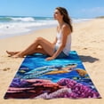 thumbnail image 1 of YiJuHui Fast Drying Beach Towel Ocean Sea Turtle Seashells Starfish Print Large Absorbent Microfiber Quick Dry Sand Towel for Pool Beach Vacation Travel 70*140cm, 1 of 6