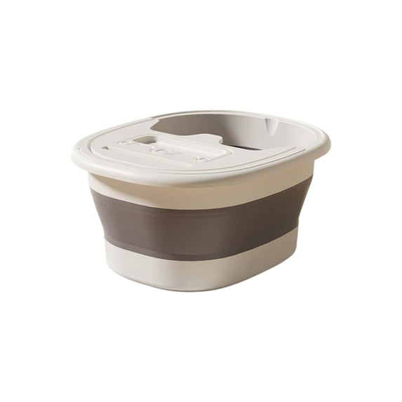 YiJuHui Foldable Foot Bath Bucket with Lid Insulated Portable Foot Soaking Basin for Home Spa, Ergonomic Massage, Heat Retention & Device Stand