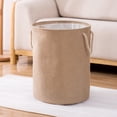 thumbnail image 1 of YiJuHui Foldable Laundry Basket with Sisal Rope Handle, Large Capacity Canvas Laundry Hamper, Collapsible Dirty Clothes Basket for Bathroom Bedroom Dorm Storage Organization, 1 of 6