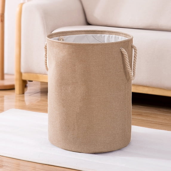 YiJuHui Foldable Laundry Basket with Sisal Rope Handle, Large Capacity Canvas Laundry Hamper, Collapsible Dirty Clothes Basket for Bathroom Bedroom Dorm Storage Organization
