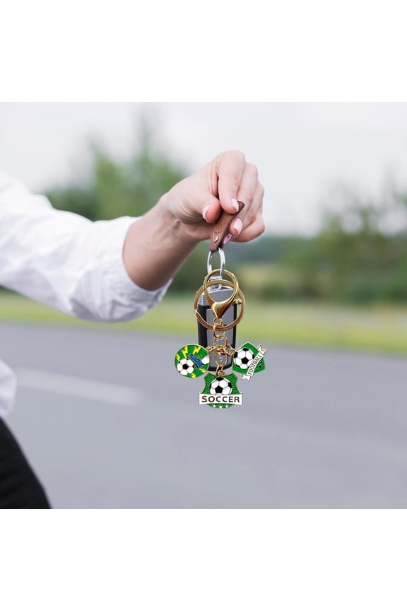 Football Keychain Metal, Premium Alloy Sports Souvenir, Car Ornament Pendant for Fans, Gift for Enthusiasts, Durable Collectible Accessory