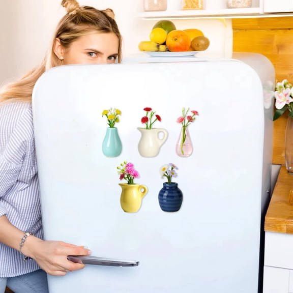 YiJuHui Fridge Magnets Cute Mini Ceramic Vase Funny Refrigerator Magnets Decorative Magnet For Kitchen Whiteboard Office Locker Home Organizer