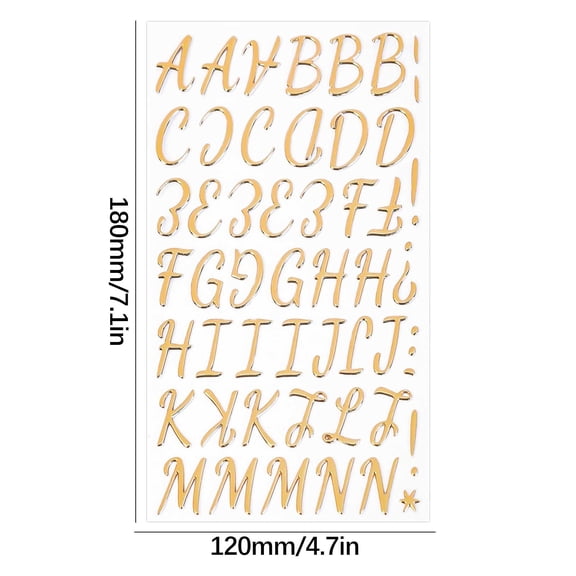 YiJuHui Gold Letter Stickers for Scrapbooking and Journaling, Metallic Puffy Alphabet Stickers, Self-Adhesive Glitter Letters for Cards, Gifts, and Holiday Decorations