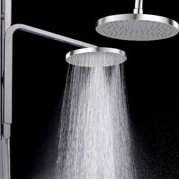 YiJuHui High Pressure Rain Shower Head, 15cm Large Stainless Steel Rainfall Showerhead with Self-Cleaning Nozzles, Anti-Clog High Flow Shower Head for Low Water Pressure Bathroom Wall Mount