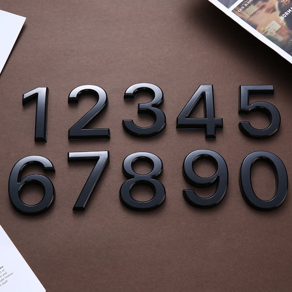YiJuHui House Numbers Metal, Modern Address Numbers for Outside, Self-Adhesive Mailbox Numbers, Rustproof Floating Home Address Sign, Easy Install for Door Street Yard Fence Decor