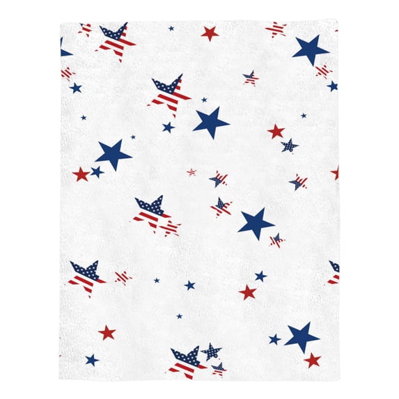 YiJuHui Independence Day Flannel Blanket Patriotic American Flag Throw for Camping Travel Outdoor Picnic Sofa Bed Warm Soft Lightweight 70*100cm