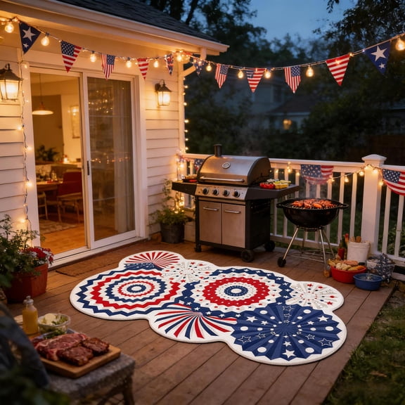 YiJuHui Independence Day Rug Patriotic Doormat USA Flag Mat Non-Slip Entryway Carpet Washable Indoor Outdoor Welcome Mat for Front Door Porch Home Decor Fourth of July July 4th Decorations