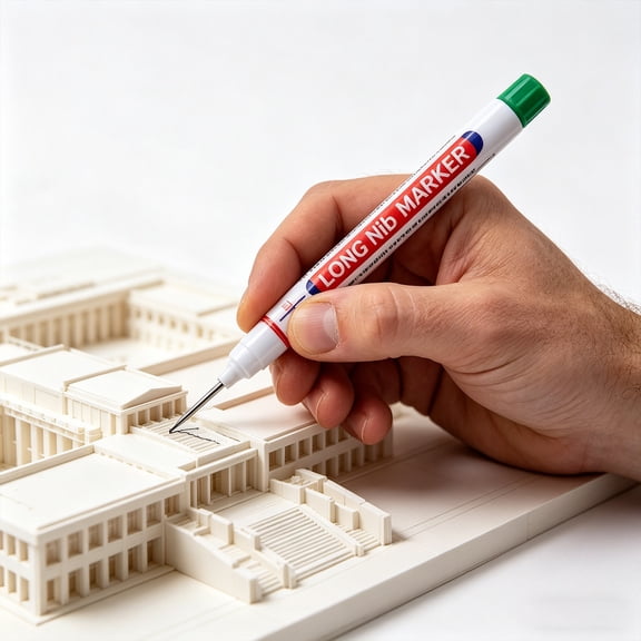 YiJuHui Long Nib Marker Pen, Deep Hole Marker for Tight Gaps, Waterproof & Quick Dry Ink, Multipurpose Permanent Marker for Home Office Industrial Marking Tasks