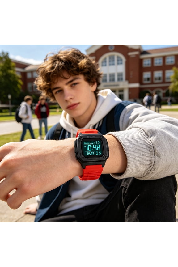 Luminous Digital Watch Men Women, Multifunctional Electronic Sports Watch with Alarm Stopwatch, Waterproof Silicone Casual Wristwatch for Outdoor Running Hiking