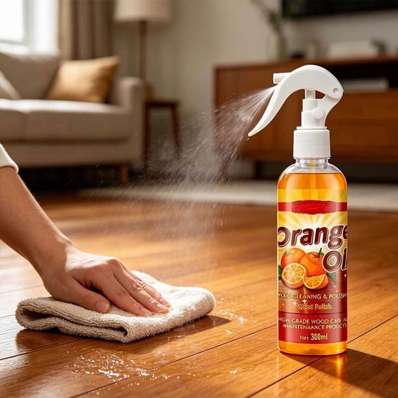 YiJuHui Natural Orange Oil Polish Spray 300ml Wood Furniture Cleaner Conditioner Deep Conditioning, Waterproof Protection, Non-Toxic Formula Restores Shine on Hardwood Floors, Cabinets, Antiques