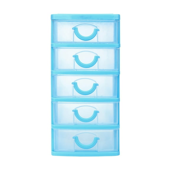 YiJuHui Plastic Desktop Drawer Organizer, Small Multipurpose Storage Case Box for Jewelry Beads Pills, Desk Drawer Organizer Cabinet with Removable Dividers, Home Bathroom Counter Supply Holder