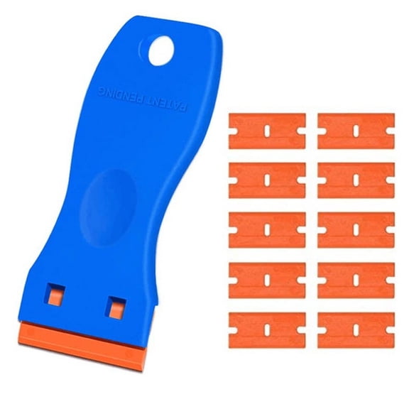 YiJuHui Plastic Scraper Tool, 3-Pack Heavy Duty Plastic Blades, Window Tint Vinyl Scraper, Paint Sticker Label Remover for Glass, Stovetop, Tile, Auto Detailing, Non-Scratch Safe Cleaning Tool Kit