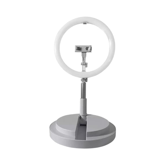 YiJuHui Portable Ring Light with Stand for Live Stream, Selfie Photography Fill Light, 3 Color Temperatures Dimmable LED Beauty Light, Desktop Floor Mount for YouTube TikTok Video Recording