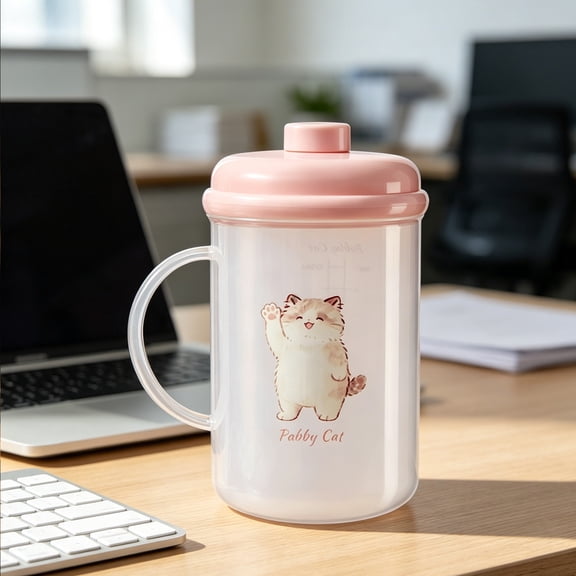 YiJuHui Portable Water Bottle with Handle and Lid, Clear Measuring Cup for Cold Brew, Tea, Juices, Milk, Coffee, Leak-Proof Pitcher for Home, Office, Kitchen, Travel, Gym, Outdoor