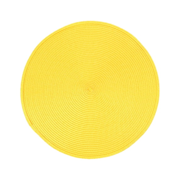 YiJuHui Round Placemats Set of 6 Heat Resistant Oilproof Washable PP Woven Table Mats for Dining Kitchen Restaurant Home Decor Non-Slip Coasters