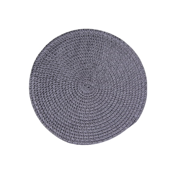 YiJuHui Round Placemats Set of 6 Heat Resistant Oilproof Washable PP Woven Table Mats for Dining Kitchen Restaurant Home Decor Non-Slip Coasters