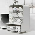 thumbnail image 1 of YiJuHui Slanted Desk Organizer, 7-Tier Storage Rack with Tilted Compartments and Large Drawer, Plastic Desktop Organizer for Office, Dormitory, Home, Makeup, Stationery, and Cosmetics Storage, 1 of 6