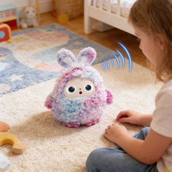 YiJuHui Smart Interactive Doll with AI Voice Chat, LED Expressive Eyes & Rechargeable Battery, Talking Plush Toy for Emotional Conversation and Play