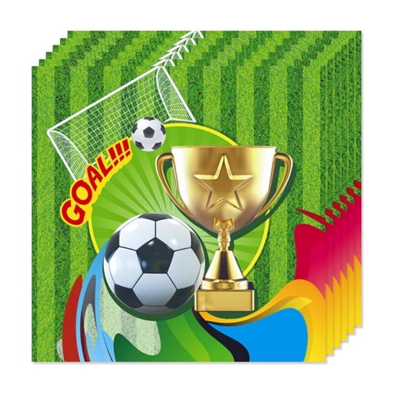 YiJuHui Soccer Party Napkins Bulk Pack, Football Themed Paper Napkins for Sports Birthday Party Decorations and Game Day Supplies, Premium Disposable Cocktail Napkins