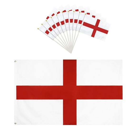 YiJuHui Sports Flags Bulk: 90x150cm Polyester Cheering Flag with 10 Hand Waving Flags, Durable Fan Festival Supplies for Tailgate Parties, Sports Events, Club Activities, Outdoor Decor