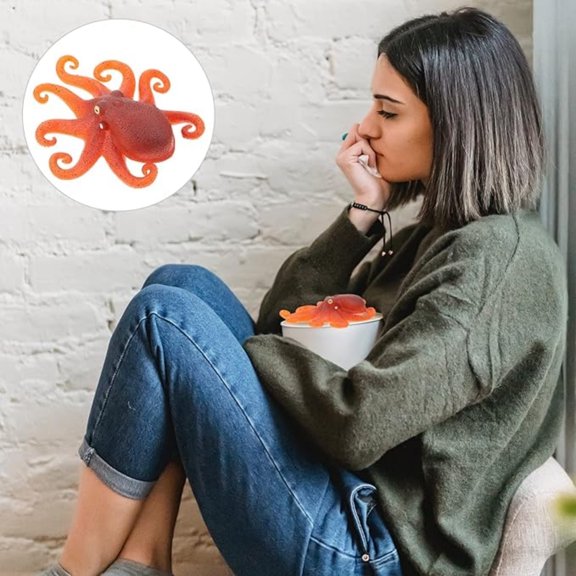 YiJuHui Squeeze Stress Relief Toy Octopus Plush - Soft Deformable Anxiety Sensory Fidget Toys for Adults, Desk Decor, Office & Home Relaxation, Cute Anime Stuffed Animal